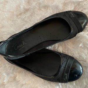 Coach women cecille slip on flat shoes Black